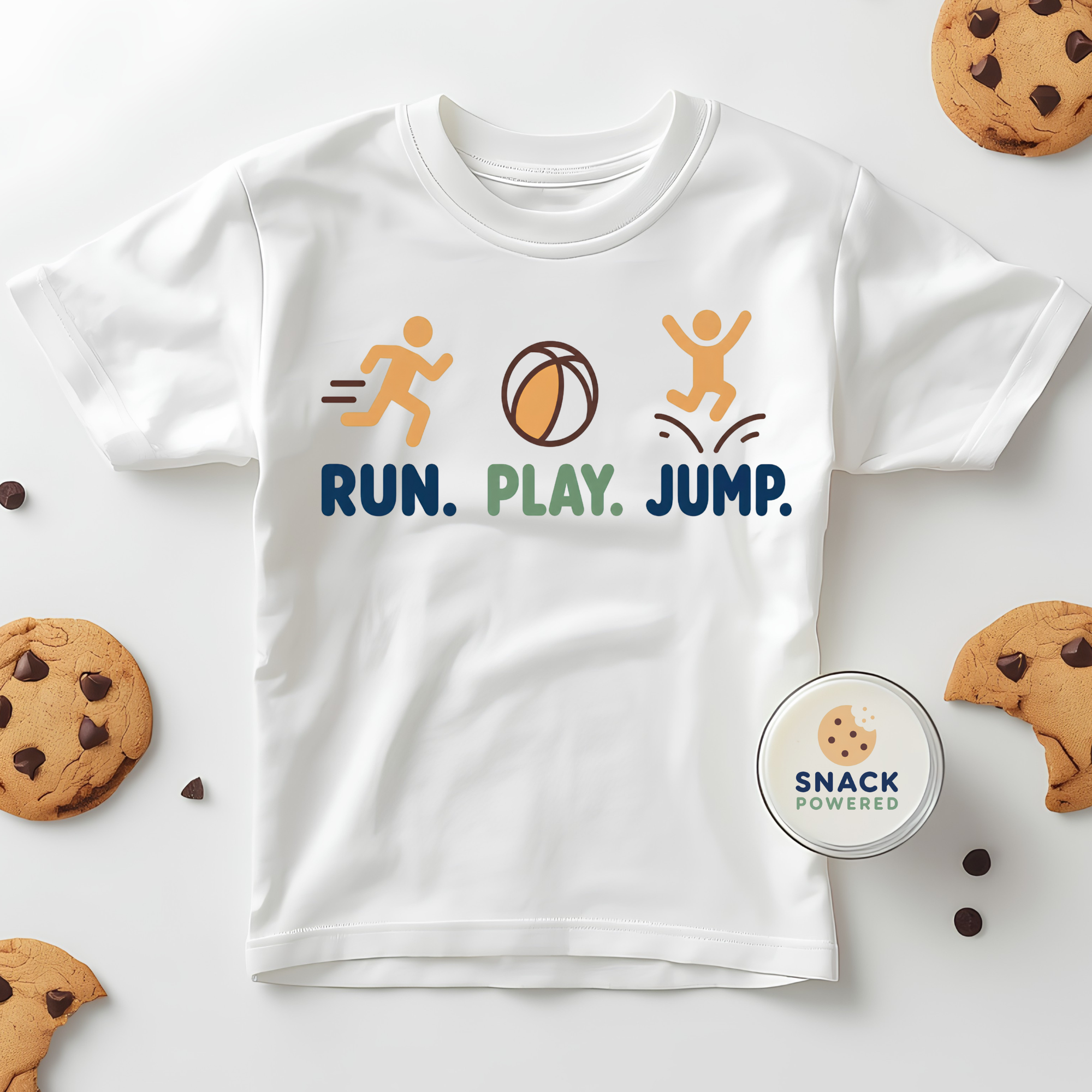 Run. Play. Jump. - Toddler Short Sleeve Tee