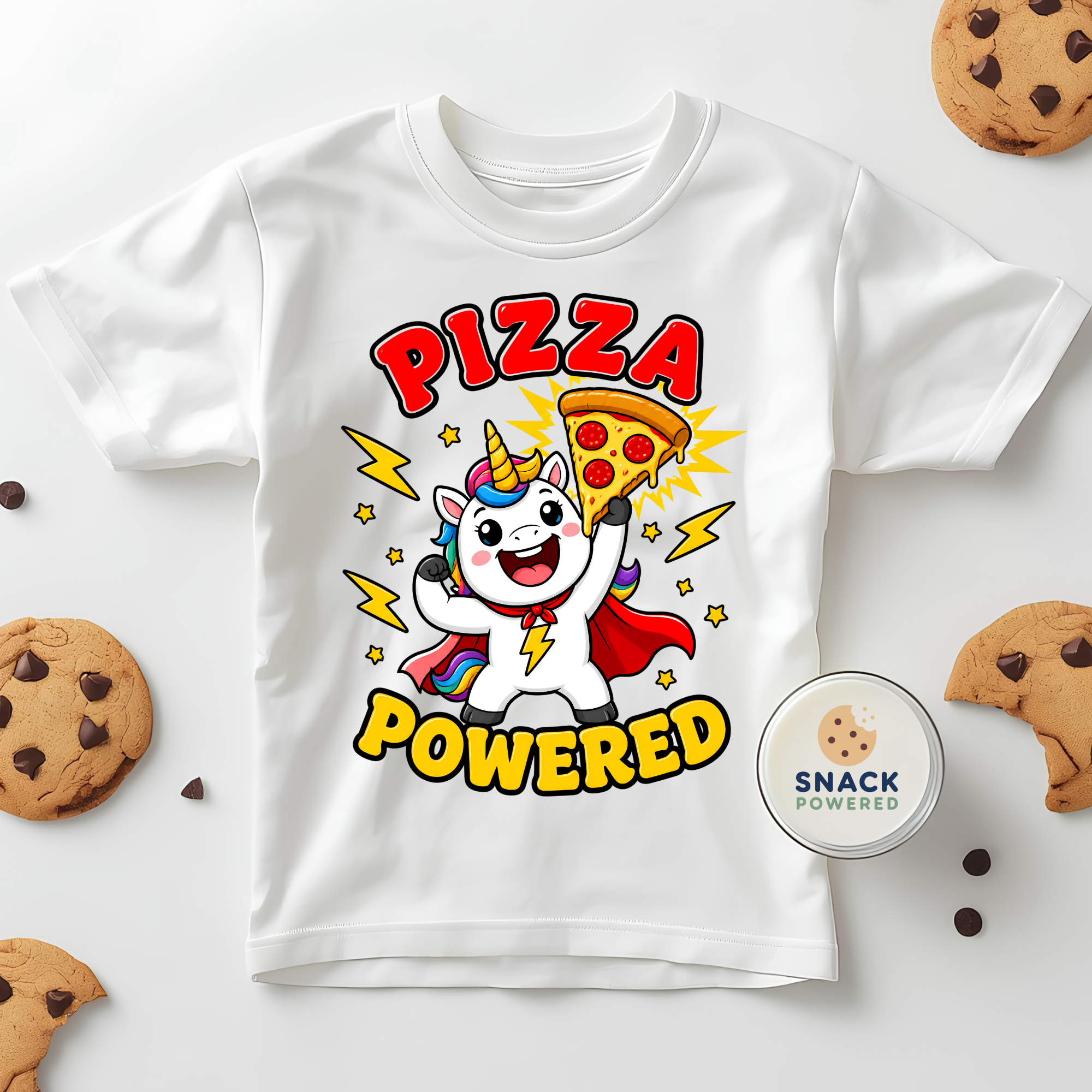 Pizza Powered Unicorn - Toddler Short Sleeve Tee