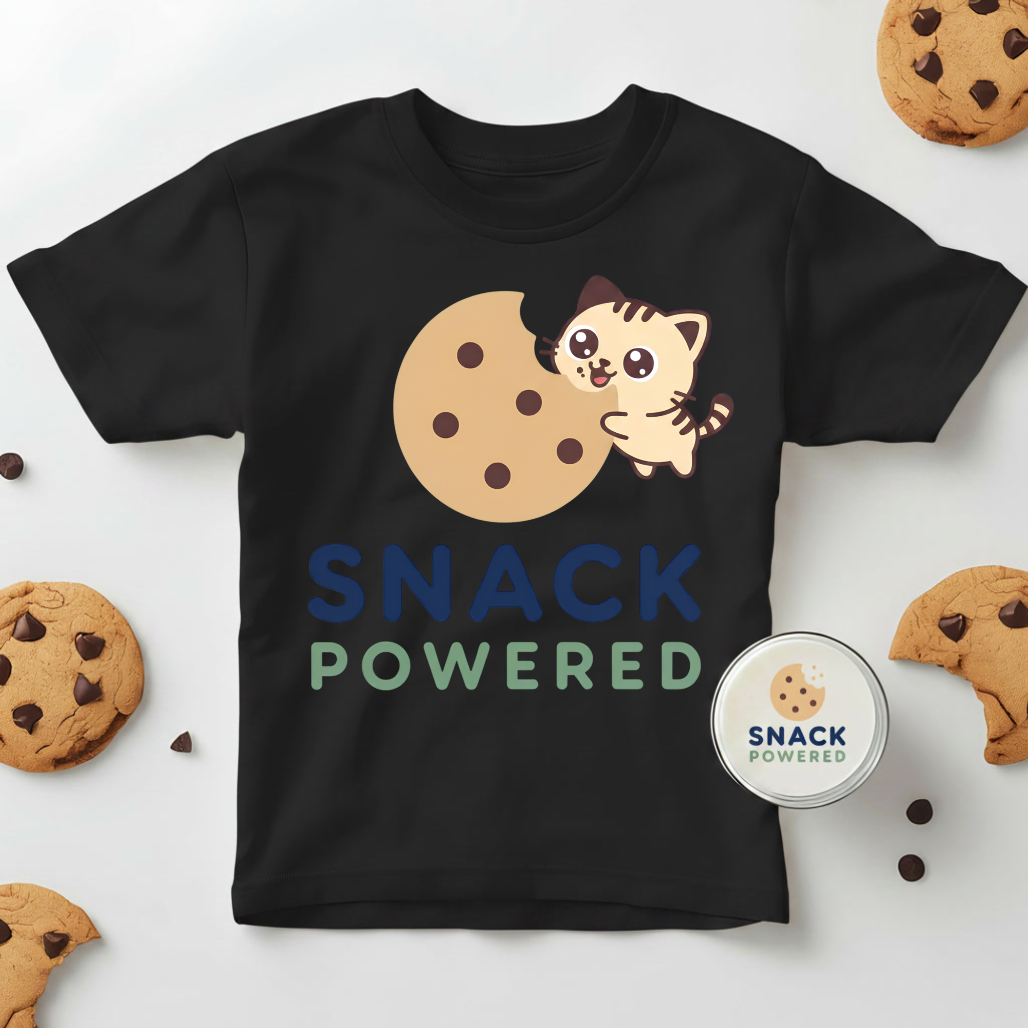 Snack Powered Cat - Toddler Short Sleeve Tee