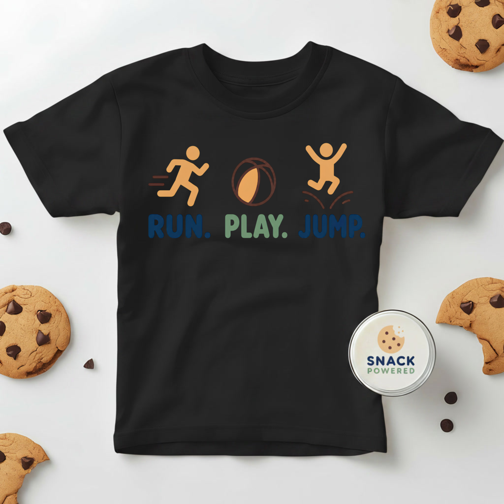 Run. Play. Jump. - Toddler Short Sleeve Tee