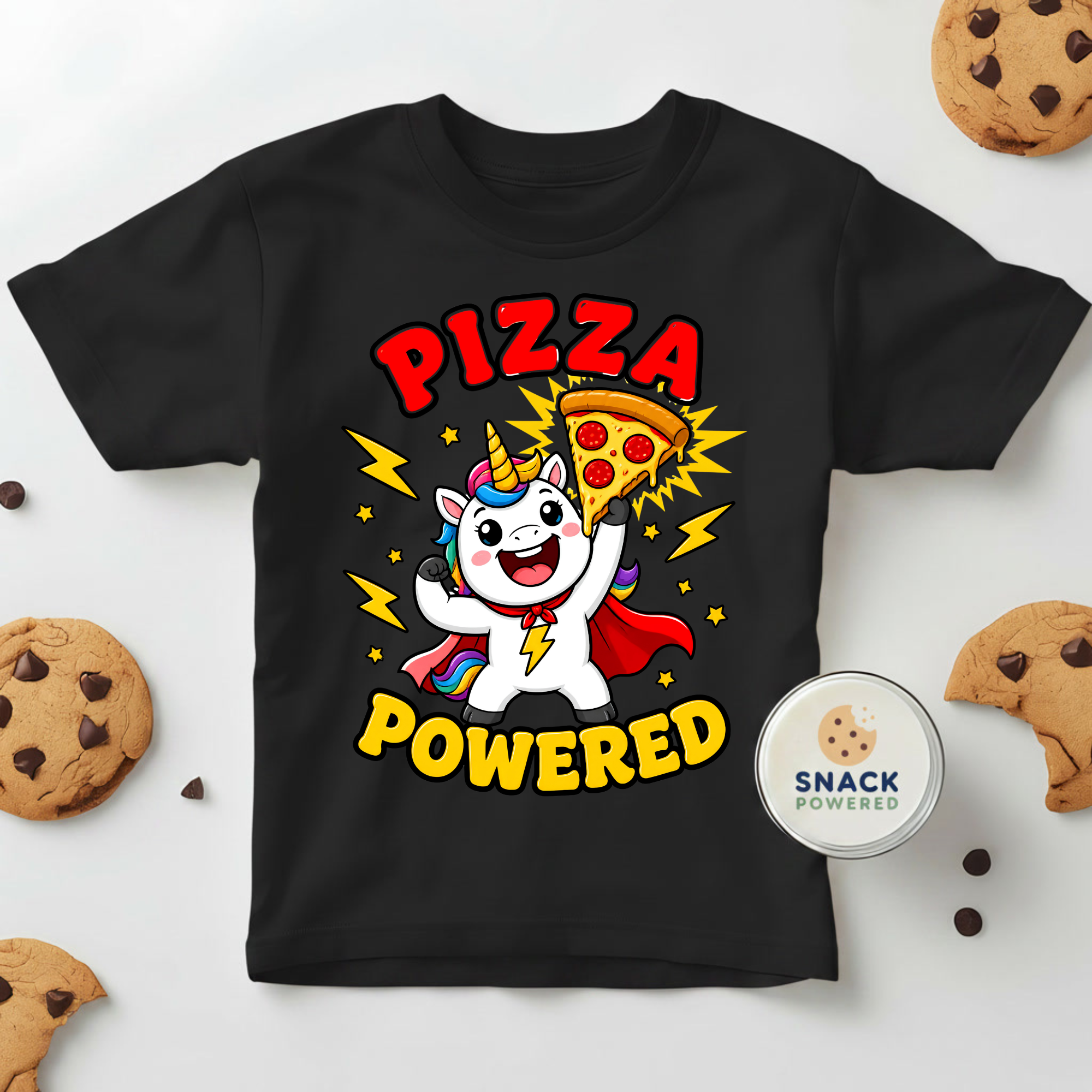 Pizza Powered Unicorn - Toddler Short Sleeve Tee