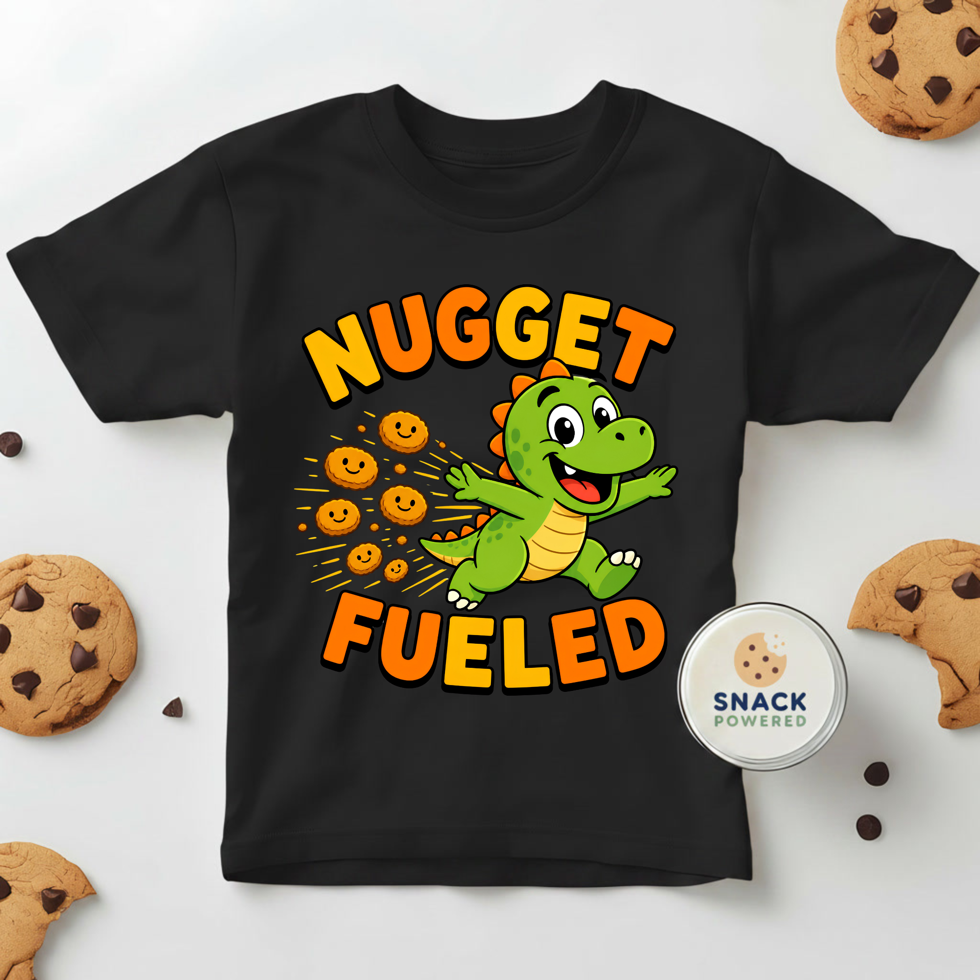 Nugget Fueled Dino - Toddler Short Sleeve Tee
