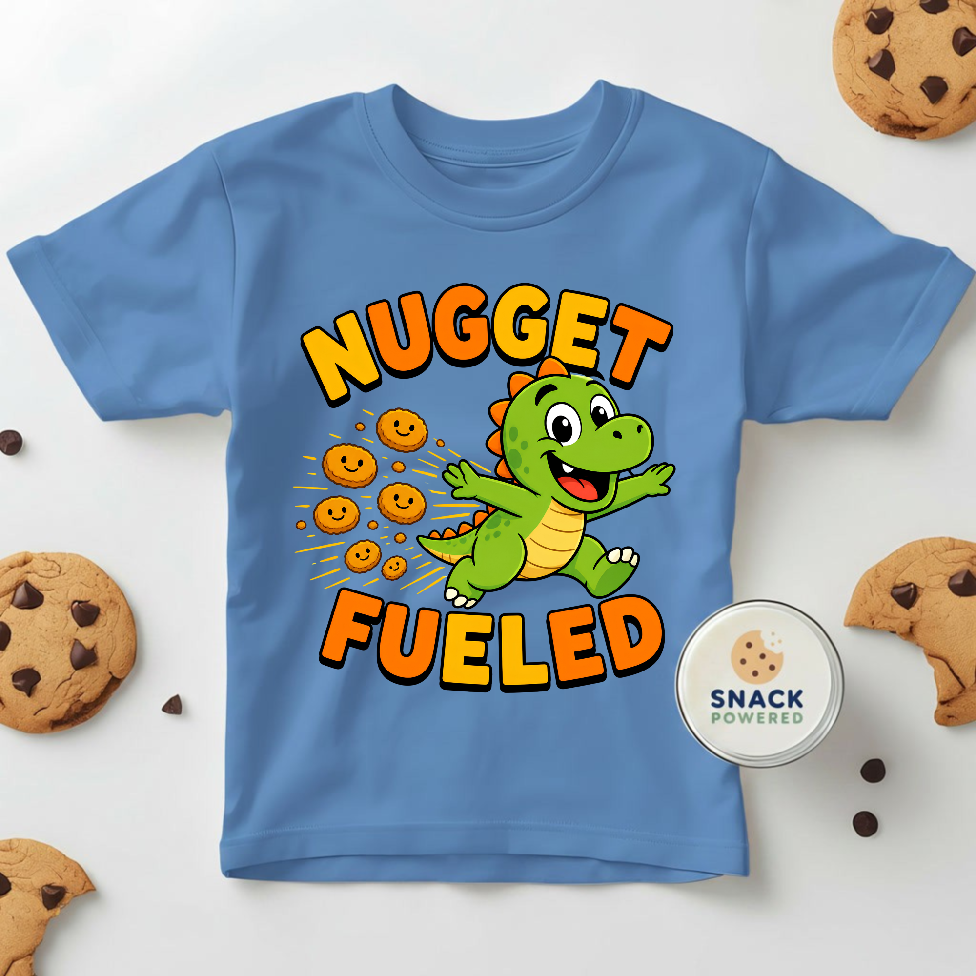 Nugget Fueled Dino - Toddler Short Sleeve Tee