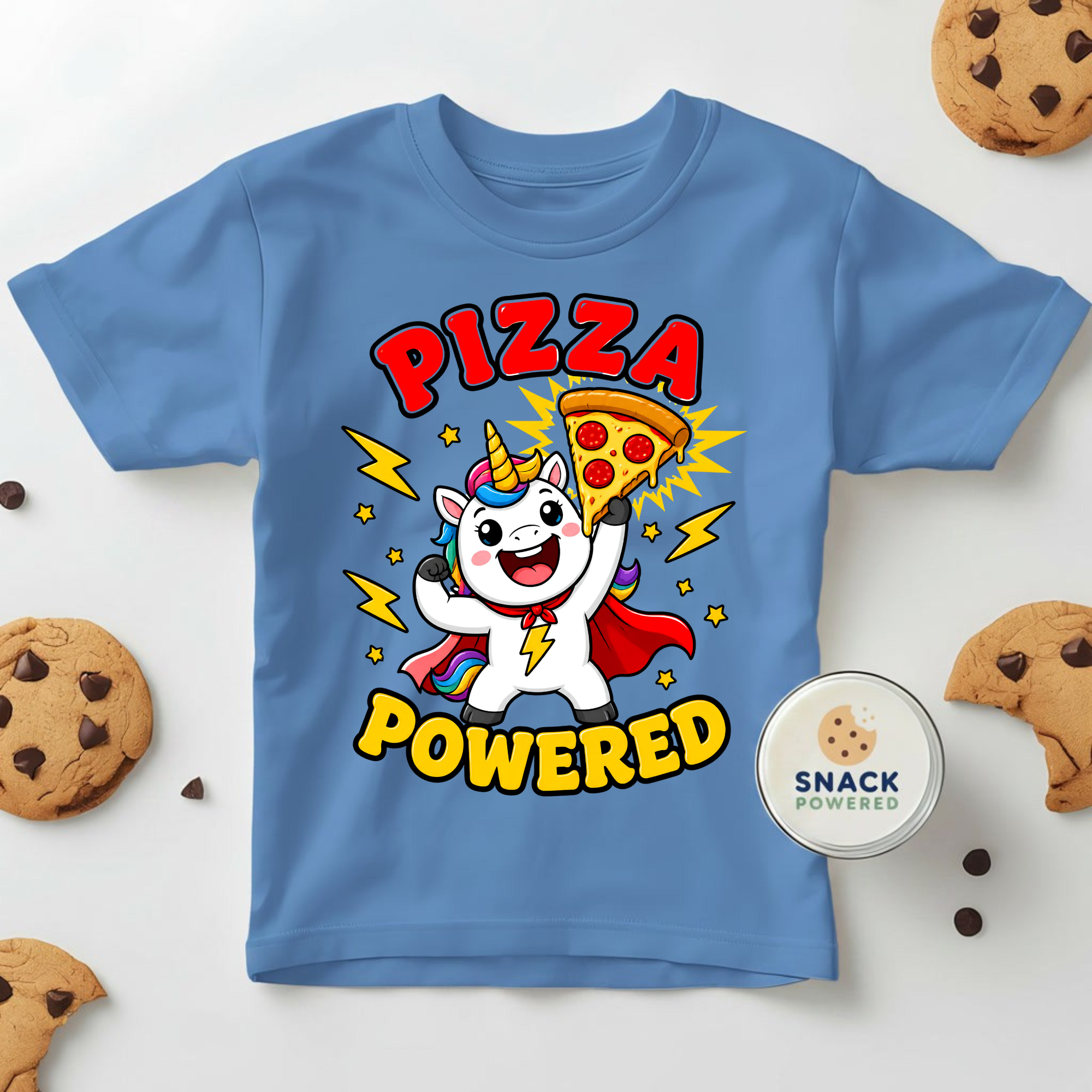 Pizza Powered Unicorn - Toddler Short Sleeve Tee
