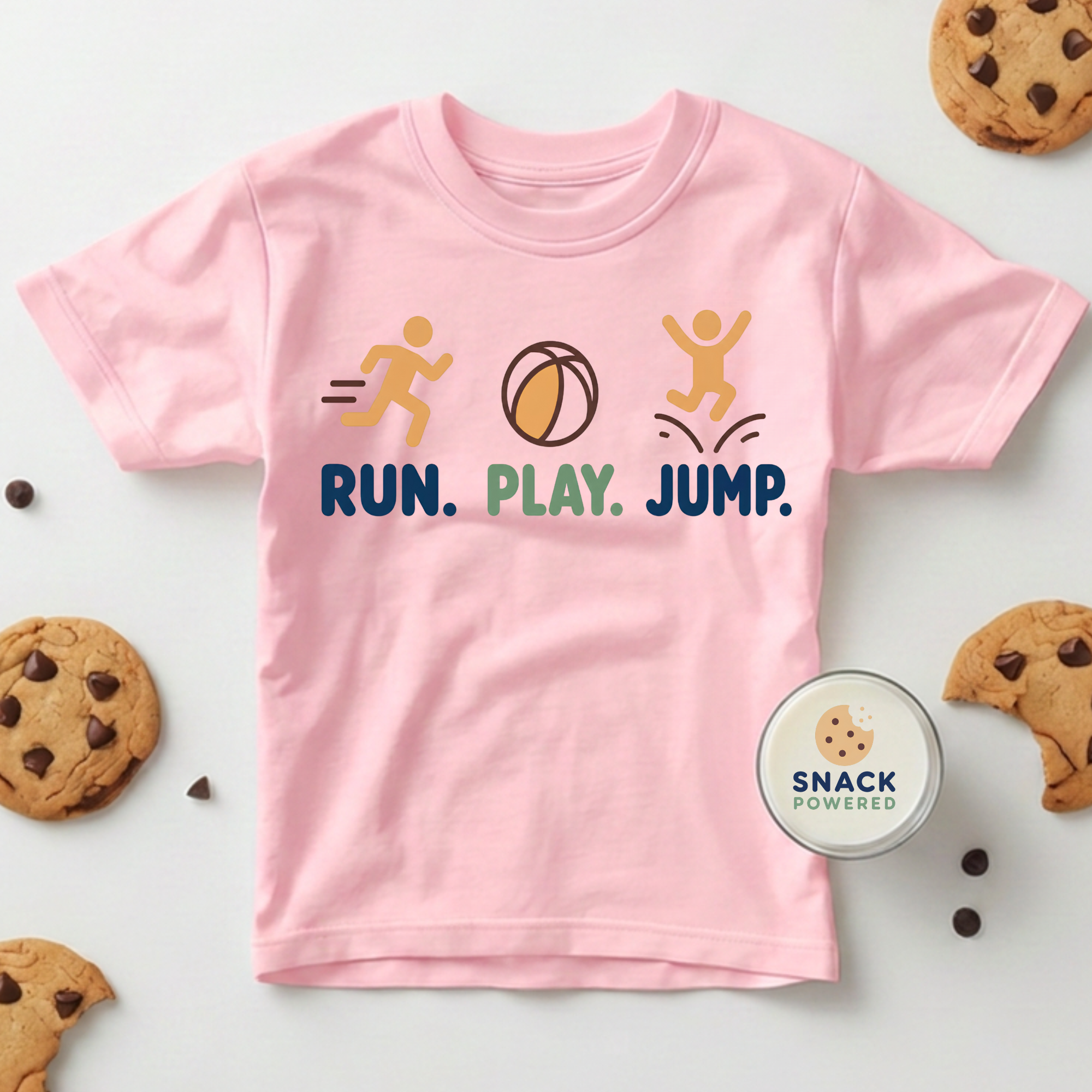 Run. Play. Jump. - Toddler Short Sleeve Tee