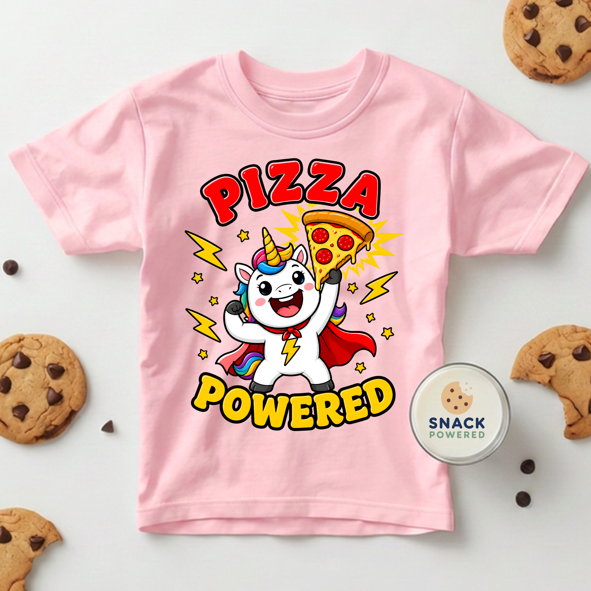 Pizza Powered Unicorn - Toddler Short Sleeve Tee