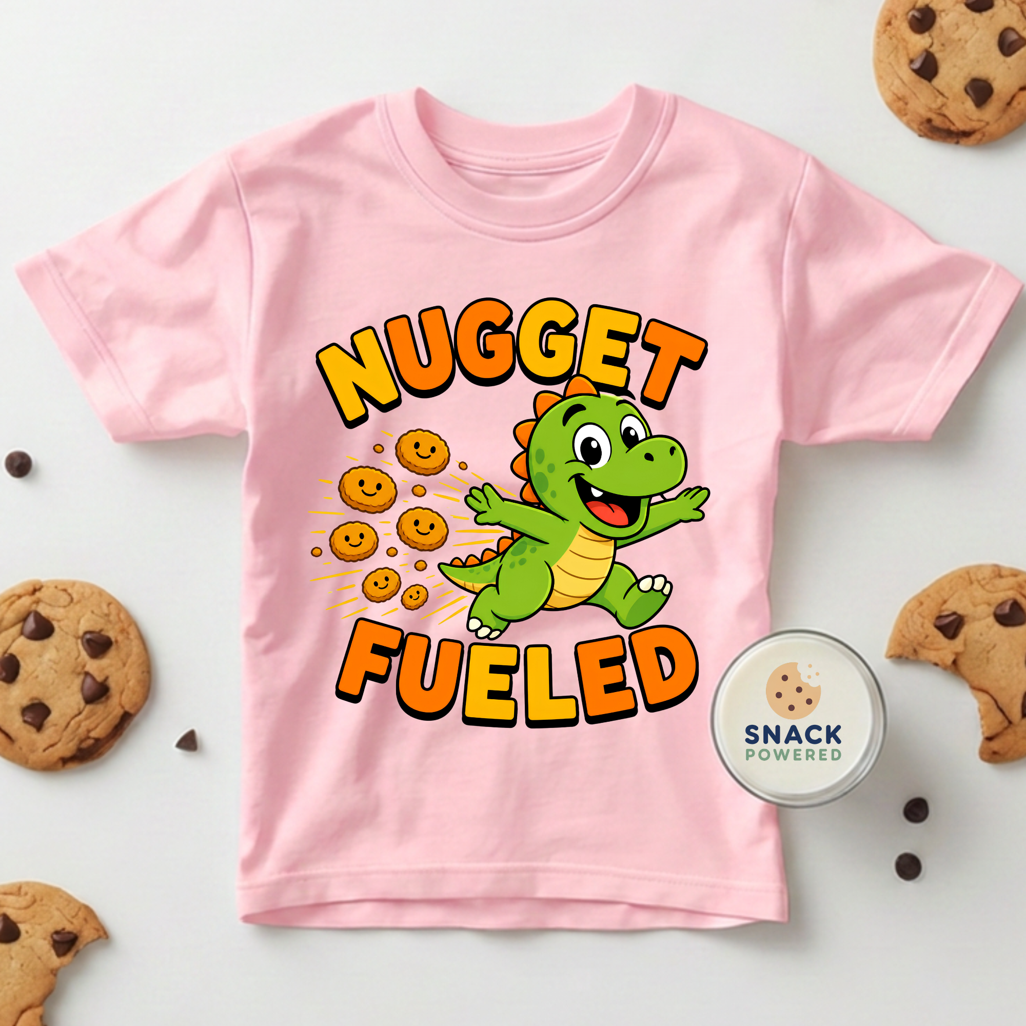 Nugget Fueled Dino - Toddler Short Sleeve Tee