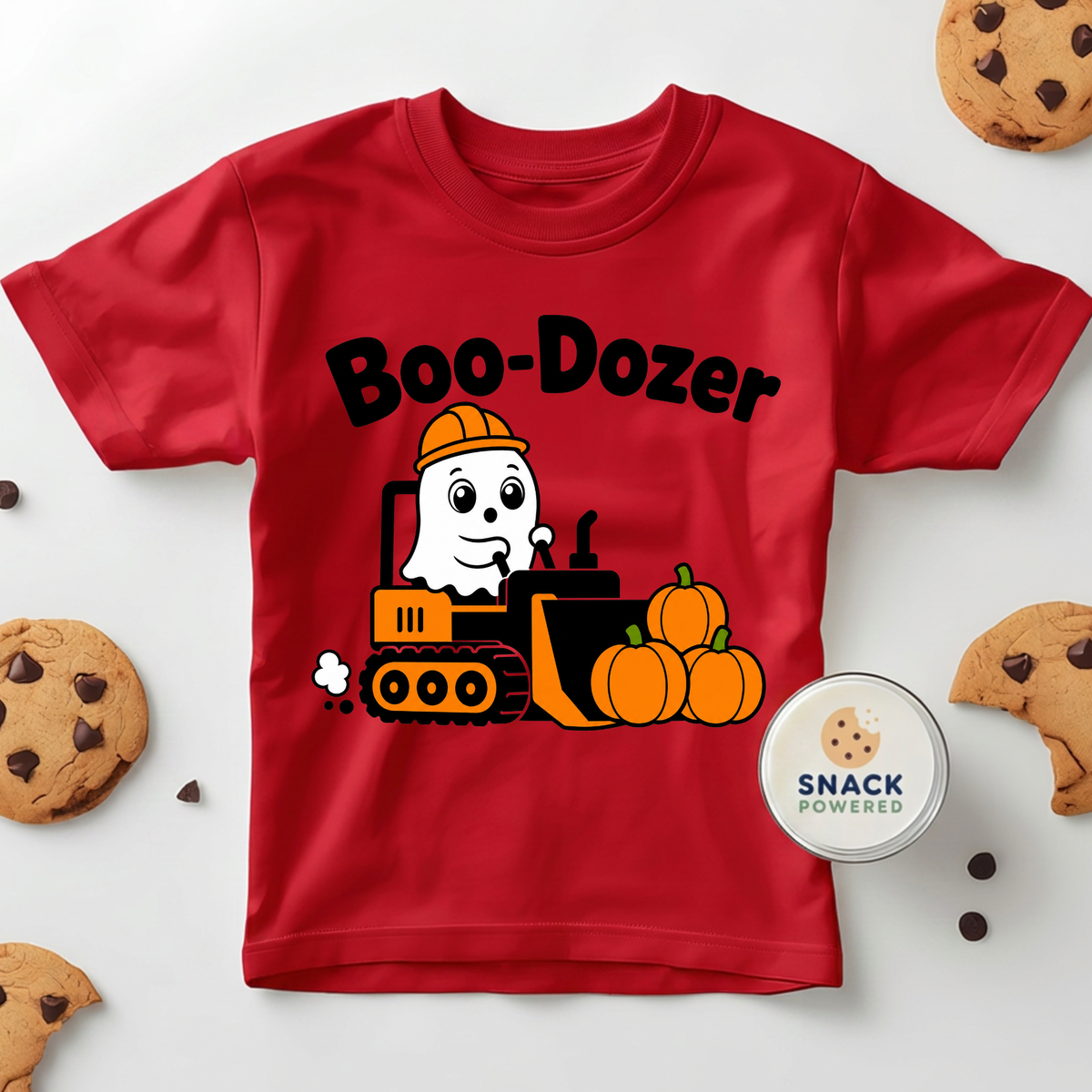 Boo Dozer Halloween Kids T-Shirt – Funny Graphic Tee, Ages 6–12